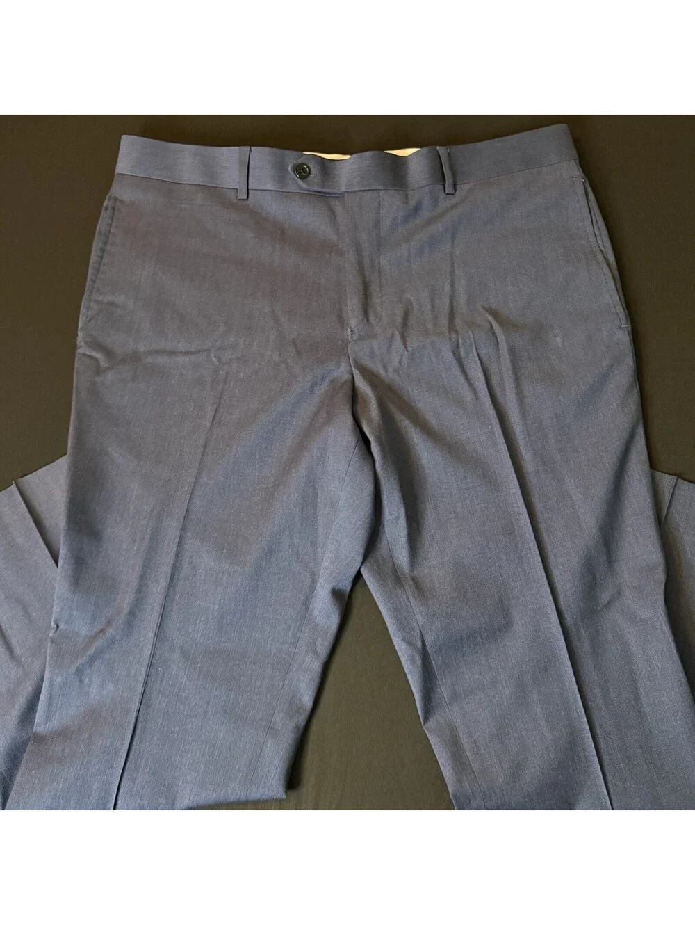 Brooks Brothers Mens Classic Fit Wool Blend Pants 36x30 Navy Stretch
